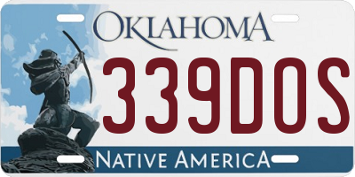 OK license plate 339DOS