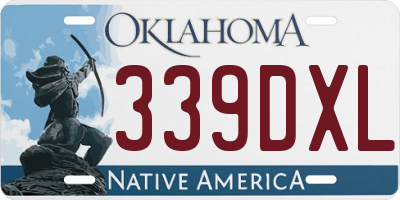 OK license plate 339DXL