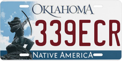 OK license plate 339ECR