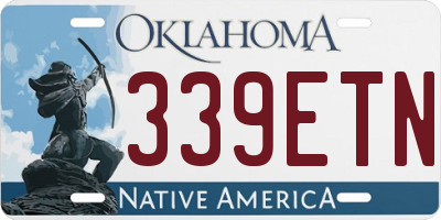 OK license plate 339ETN