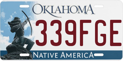 OK license plate 339FGE