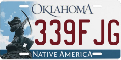 OK license plate 339FJG