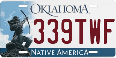 OK license plate 339TWF