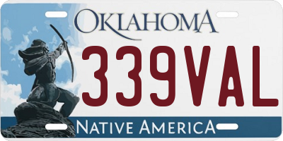 OK license plate 339VAL