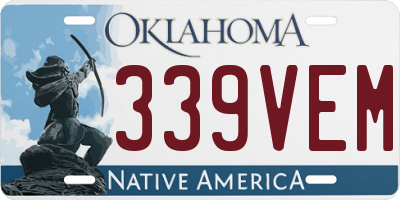 OK license plate 339VEM