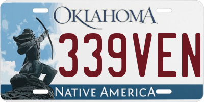 OK license plate 339VEN