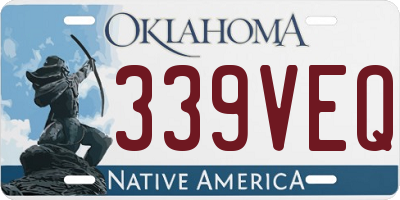 OK license plate 339VEQ