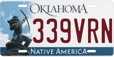 OK license plate 339VRN