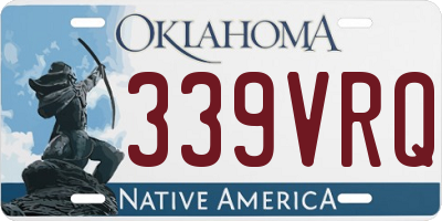 OK license plate 339VRQ