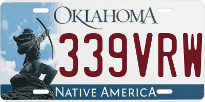 OK license plate 339VRW