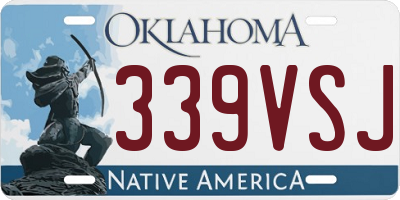 OK license plate 339VSJ