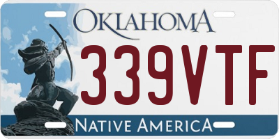 OK license plate 339VTF