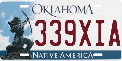 OK license plate 339XIA