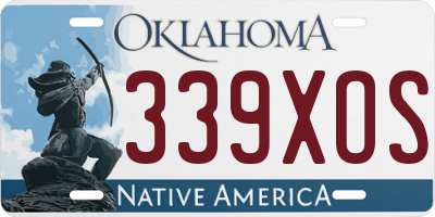 OK license plate 339XOS