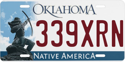 OK license plate 339XRN
