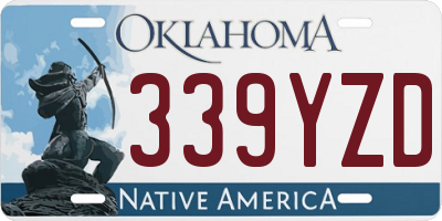 OK license plate 339YZD