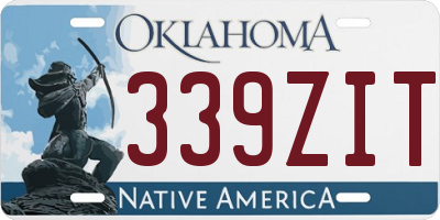 OK license plate 339ZIT