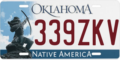 OK license plate 339ZKV