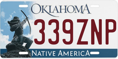 OK license plate 339ZNP