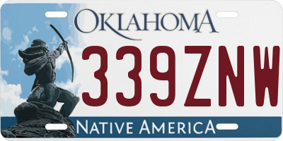 OK license plate 339ZNW