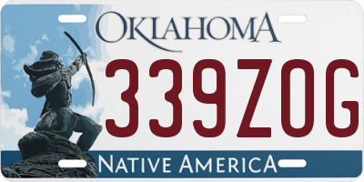 OK license plate 339ZOG