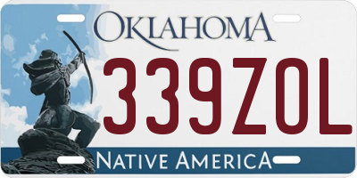 OK license plate 339ZOL