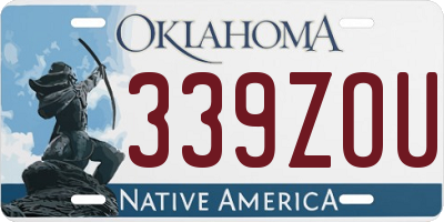 OK license plate 339ZOU