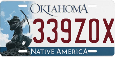 OK license plate 339ZOX
