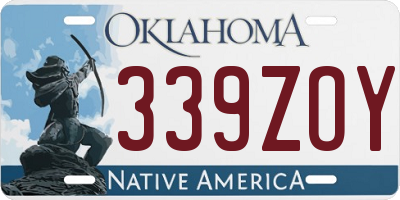 OK license plate 339ZOY