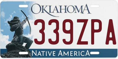 OK license plate 339ZPA