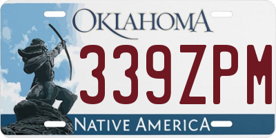 OK license plate 339ZPM