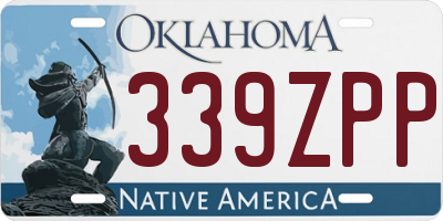 OK license plate 339ZPP