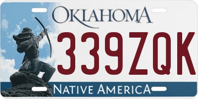 OK license plate 339ZQK