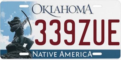 OK license plate 339ZUE