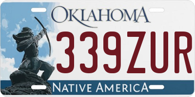 OK license plate 339ZUR