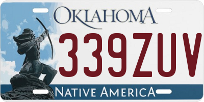 OK license plate 339ZUV