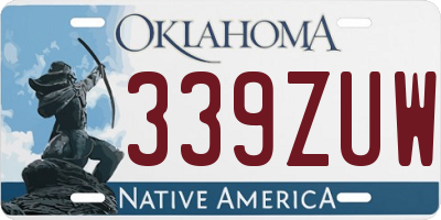 OK license plate 339ZUW