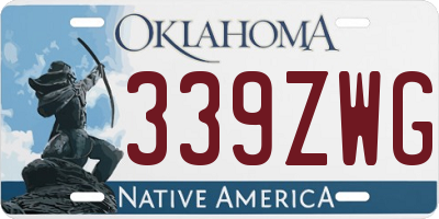 OK license plate 339ZWG