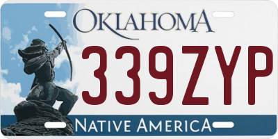 OK license plate 339ZYP