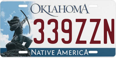 OK license plate 339ZZN