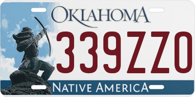 OK license plate 339ZZO