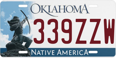 OK license plate 339ZZW