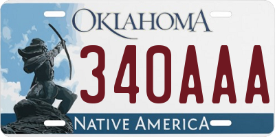 OK license plate 340AAA