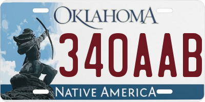 OK license plate 340AAB