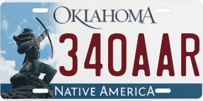 OK license plate 340AAR