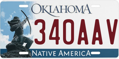 OK license plate 340AAV