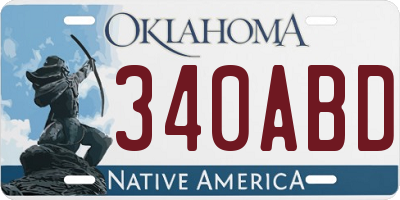 OK license plate 340ABD