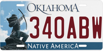 OK license plate 340ABW