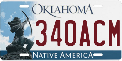 OK license plate 340ACM