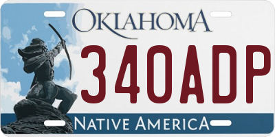 OK license plate 340ADP